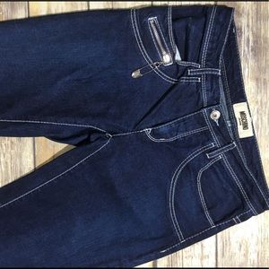 MOSCHINO Safety Pin Dark Wash Jeans